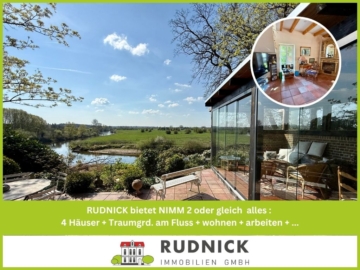 RUDNICK bietet 4 Häuser auf Traumgrundstück direkt an der Leine für Privat & Gewerbe, 29690 Schwarmstedt, Mehrfamilienhaus