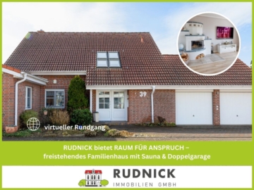 RUDNICK bietet RAUM FÜR ANSPRUCH – freistehendes Familienhaus mit Sauna & Doppelgarage, 31515 Wunstorf, Einfamilienhaus