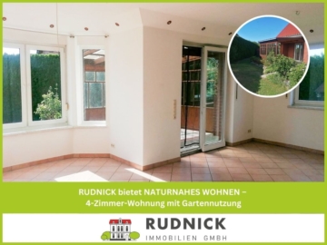 RUDNICK bietet NATURNAHES WOHNEN – 4-Zimmer-Wohnung mit Gartennutzung, 31547 Rehburg-Loccum-Winzlar, Erdgeschosswohnung