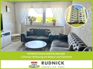 RUDNICK bietet KAPITALANLAGE: 3-Zimmer-Wohnung mit Balkon und Fahrstuhl, 30823 Garbsen, Etagenwohnung